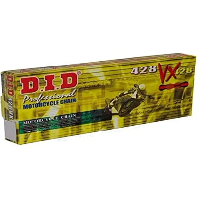 Abbildung von DID Kette 428 VX, 128 Glieder (X Ring gold), offen mit Clipschloss