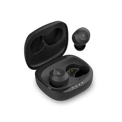 Abbildung von KSIX Oblivion Kabellose Bluetooth Kopfhörer, HD Mikrofon für Anrufe, wasserdicht, Sprachassistenten, 19 Stunden Akkulaufzeit, True Wireless Stereo, Touch Steuerung, Schwarz