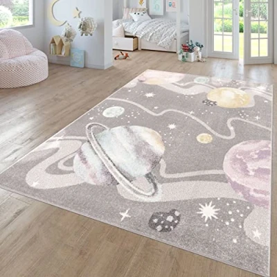 Abbildung von TT Home Teppich &quot;Corto 409&quot;, rechteckig, 13 mm Höhe, Kinderzimmer Kinderzimmerteppich Junge Mädchen Kinderteppich