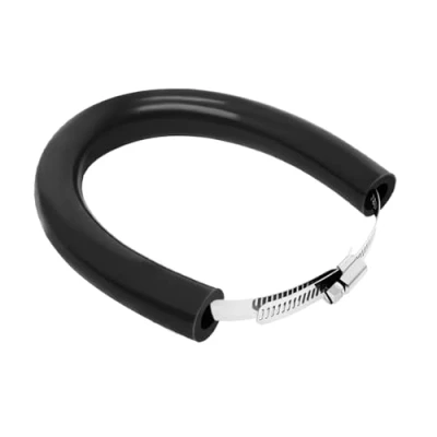 Abbildung von 52 cm/20,47&quot; Motorrad Auspuff Schutzring,Universeller Verstellbarer Schutz Hitzeschutz für Pit Dirt Bike Motocross Supermoto Enduro Scooter Schwarz