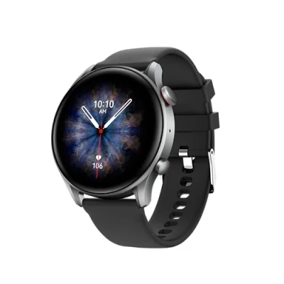 Abbildung von RIVERSONG Smartwatch für Damen Herren, Motive 6c, 1,30&quot;, 320 x px, Bluetooth 5.3, Musiksteuerung, Schrittzähler, Pulsmesser etc. IP68, 100 Sport modi, Grau