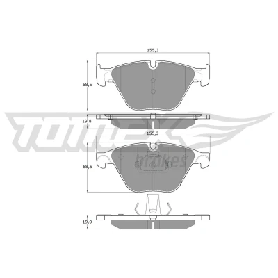 Abbildung von TOMEX brakes TX 17 35 Bremsbelagsatz Vorderachse für Verschleißwarnanzeiger vorbereitet BMW: 5 Touring, Limousine, 6 Gran Coupe