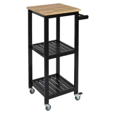 Abbildung von HOME DECO FACTORY HD7105 Servierwagen mit Rollen, Aufbewahrung für Küche, Esszimmer, Holz, 37 x 45 84,5 cm