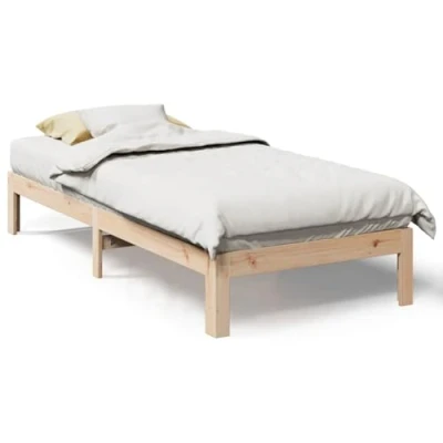 Abbildung von vidaXL Massivholzbett Einzelbett Bettgestell Bett Holzbett Bettrahmen Lattenrost Schlafzimmerbett Schlafzimmermöbel 80x200cm Kiefer