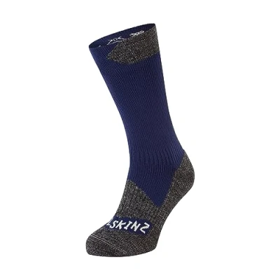 Abbildung von SEALSKINZ Raynham Allwetter Socken, wasserdicht, halbhoch, blau graumeliert, Größe S