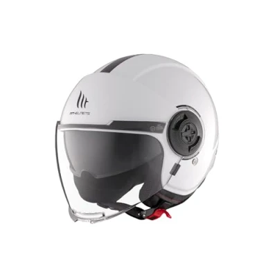 Abbildung von MT Helmets Helm Viale SV weiß Größe S Helder Vizier Jethelme Ratsche Kunststoff geeignet für Mofa, Moped, Motorrad, Roller