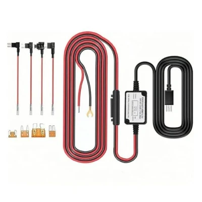 Abbildung von Aofan Dash Cam Hardwire Kit，Rechter Winkel Micro USB Anschluss DC12V 24V 5V/2A Ausgang mit 4 Sicherungstypen ACU/ACN/ACZ/ACS für Driving Record Kamera, GPS Navigator,Radarwarner