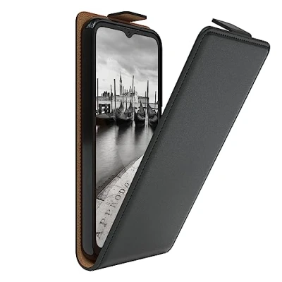 Abbildung von EAZY Case Hülle kompatibel mit Samsung Galaxy A14 5G Flip Cover zum Aufklappen, Handyhülle aufklappbar, Schutzhülle, Flipcover, Flipcase, Flipstyle vertikal klappbar, aus Kunstleder, Schwarz