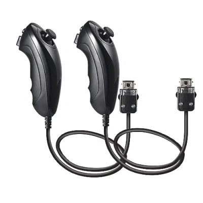Abbildung von Wii Nunchuk Controller, 2 Packs Ersatz für Nunchuck Controller Nintendo und U Console