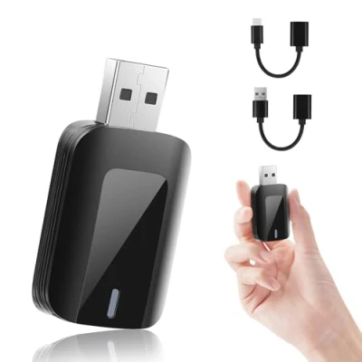 Abbildung von 2 in 1 Wireless Adapter für Android Auto und CarPlay, Stick wandelt verdrahtete Auto/Carplay drahtlos um, Kompatibel mit Autos AA Plug &amp; Play, Stabile Verbindung, USB C/A