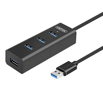 Abbildung von UNITEK USB Hub 4 Port 3.0 + 1 Microusb/SuperSpeed Datenhub Multiport Verteiler für PC, Laptop, Tastatur, Mouse, Drucker/iOS (Mac) Windows Kompatibilität/Plug&amp;Play/Y 3089
