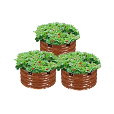 Abbildung von VEVOR Hochbeet Pflanzbeet Metall Gemüsebeet Pflanzkasten 3er Set 590x265mm