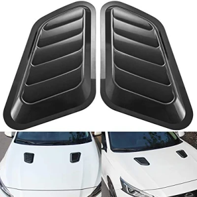 Abbildung von KATUR 1 para Universal Auto ABS Dekorative Luftstrom Ansaugschaufel Turbo Bonnet Vent Cover Hood (Schwarz)