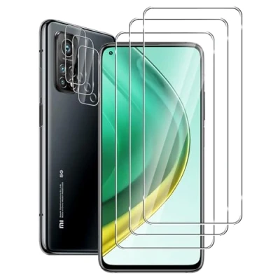 Abbildung von FWKDWHPH [3+3 Stück Temperglas Schutzfolie für Xiaomi Mi 10T Pro/10T Panzerglas und Kamera Schutzfolie,9H Härte,kratzfest,blasenfrei,HD Displayschutz