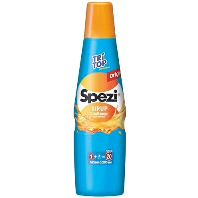 Abbildung von TRi TOP Spezi® ColaOrange Getränkesirup Gleicher Geschmack wie SPEZI als Original Besonderer Cola Orange Kick mit viel Frucht Feine Mandarinen Note und Orangenöl (1 x 500 ml)
