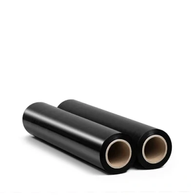 Abbildung von RAGO® Stretchfolie Schwarz folie für möbel 2 Stück 130m l Hand rollen I Palettenfolie Handfolie Wickelfolie Verpackungsmaterial (7,5 x 7,5 40 cm) 0,9 kg Länge