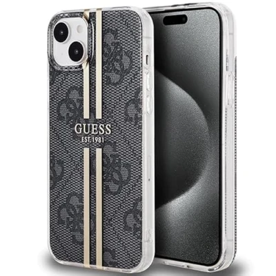 Abbildung von Guess GUHCP15MH4PSEGK Hülle für iPhone 15 Plus / 14 6.7&quot; Schwarz hardcase IML 4G Gold Stripe