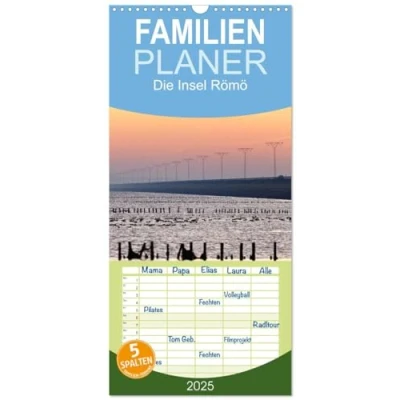 Abbildung von Familienplaner 2025 Die Insel Römö mit 5 Spalten (Wandkalender, 21 cm x 45 cm), CALVENDO