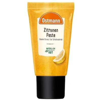 Abbildung von Ostmann Gewürze Zitronenpaste aus natürlichen Zutaten, mit 38 % Zitronenschalen, Zitronen Aroma für Backwaren und Desserts 50 g in praktischer Dosier Tube