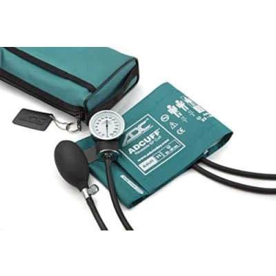 Abbildung von ADC Aneroides Blutdruckmessgerät Prosphyg 768 Professional Pocket mit Adcuff Blutdruckmanschette aus Nylon und passender Transporttasche, Erwachsene, blaugrün