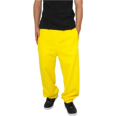 Abbildung von Urban Classics Herren Jogginghose Kordelzug Jogger Sporthose mit elastischem Bund Trainingshose Elastischer Reißverschluss An, Gelb, L