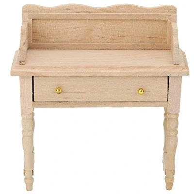 Abbildung von Puppenhaus Schreibtisch Mini Holz Schlafzimmer Zimmer Möbel Zubehör Kreative Geburtstag Handwerk Sammlung für 1:12