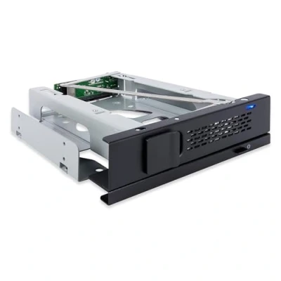 Abbildung von TurboSwap MB171SP 1B SATA / SAS Hot Swap Wechselrahmen für 3,5 Zoll Festplatte komplett aus Metall Trägerloses Design Schwarz