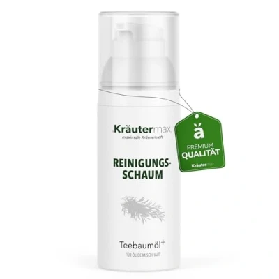 Abbildung von Kräutermax. Teebaumöl Reinigungsschaum Teebaum Gesichtsreiniger Gesichtspflege, 150 ml