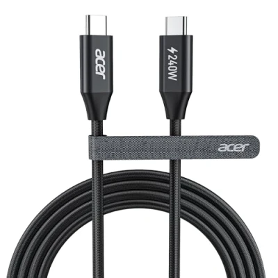 Abbildung von acer USB C Kabel 3m, 240W auf aus Nylon+Aluminium, Typ PD Ladekabel für Laptop, iPhone 15/16 Serie, Macbook/iPad Pro/Air, Surface Go/Pro, Galaxy S24/23/22/21, Pixel 7 usw.