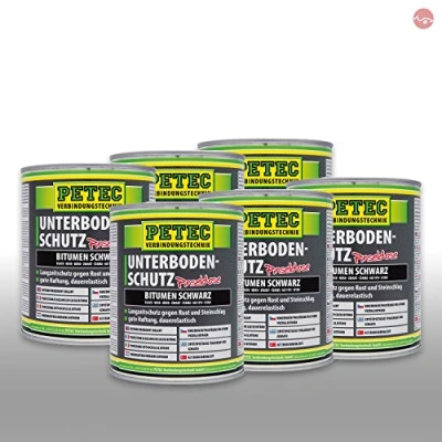 Abbildung von Petec_bundle 6X PETEC UNTERBODENSCHUTZ Bitumen PINSELDOSE streichbar SCHWARZ 1.000 ML 73100
