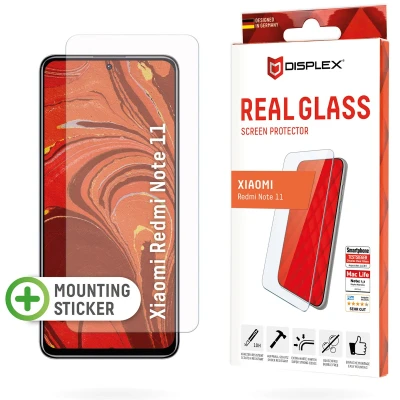 Abbildung von Xiaomi Redmi Note 11 (4G) Panzerglas Displex Real Glass 2D Bildschirmschutzfolie für das / 11S