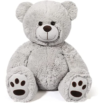 Abbildung von LotFancy Teddybär Kuscheltier 50cm, Plüschtier Stofftier Teddy, Süßes Geschenk für Kinder Mädchen Freundin, Geburtstag, Valentinstag, Weihnachten, Grau
