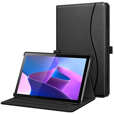 Abbildung von Fintie Hülle für Lenovo Tab M10 (3. Gen) Tablet 10,1&quot; TB328 2022, Multi Winkel Betrachtung Schutzhülle mit Dokumentschlitze Auto Schlaf/Wach, Nicht Plus 10,6&quot;, Schwarz