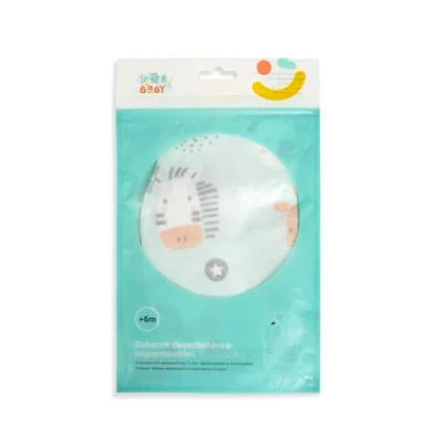 Abbildung von Interbaby Packung 10 Einweg Lätzchen Baby · Wasserdicht Reiselätzen mit food Catcher Tasche Einstellbares Babylätzchen