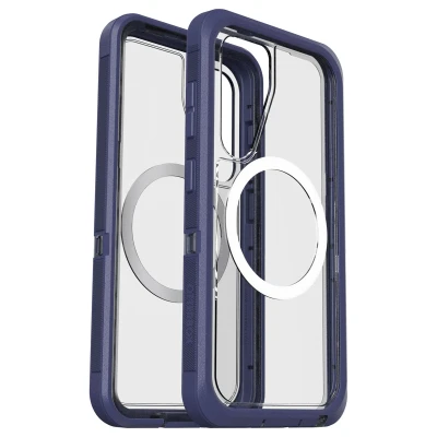 Abbildung von OtterBox Defender XT Clear Magnets Schutzhülle für Samsung Galaxy S25 Violet Thunder clear/purple