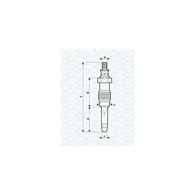 Abbildung von MAGNETI MARELLI 062587001304 Glühkerze 11V 10A M12X1,25