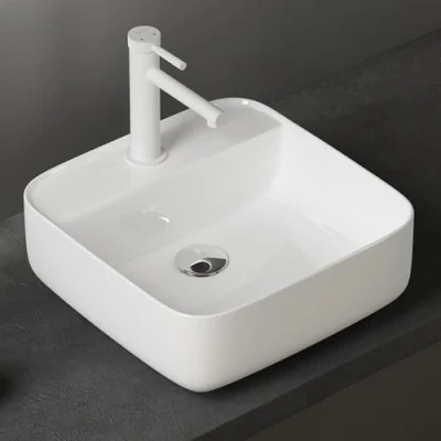 Abbildung von doporro Aufsatzwaschbecken Keramik Waschbecken Gäste WC Handwaschbecken Waschtisch Brüssel107