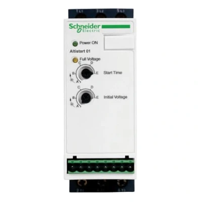 Abbildung von Schneider Electric Sanftanlasser 1/3 phasig 110 480V 12A 1,5/2,2/5,5kW 230400V Altistart (ATS01N112FT)