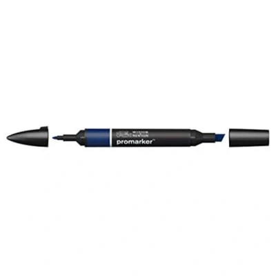 Abbildung von Winsor &amp; Newton &quot; ProMarker 0203169 Professioneller Layoutmarker 2 Spitzen, fein breit für Zeichnungen, Design Layouts Indigoblau