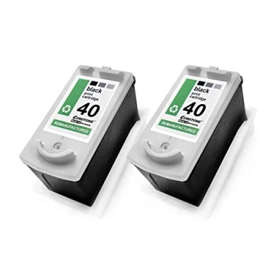 Abbildung von 2X Eurotone Patronen kompatibel für Canon MX 300 310 ersetzt PG40 BK Black Schwarz