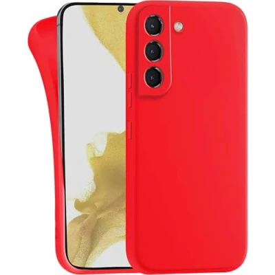 Abbildung von MyGadget Hülle kompatibel mit Samsung Galaxy S22 robuste Handyhülle TPU Case Slim Silikonhülle Back Cover Kratzfest Schutzhülle Matt Rot
