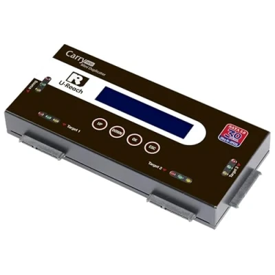 Abbildung von UReach SATA3.0 Festplatten Duplikator und Radiergummi 30GBpm HDD/SSD Kloner Wischer für 2.5, 3.5 Zoll SATA Laufwerke externer Festplattenradierer PRO398