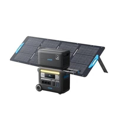 Abbildung von Anker SOLIX F2000 tragbare Powerstation mit 531 Solarpanel und 760 Zusatzakku, Powerhouse 767 200W Solarpanel, 4096Wh LiFePO4 Batterie, GaNPrime Solargenerator