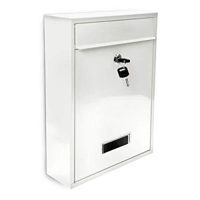 Abbildung von relaxdays Aufbewahrungsbox Briefkasten Design 35 cm Farbauswahl, Weiß