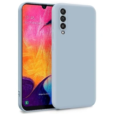 Abbildung von MyGadget Hülle für Samsung Galaxy A50 Zweilagige Handyhülle mit Kameraschutz Cover Innenfutter &amp; Silikon außen Hell Blau