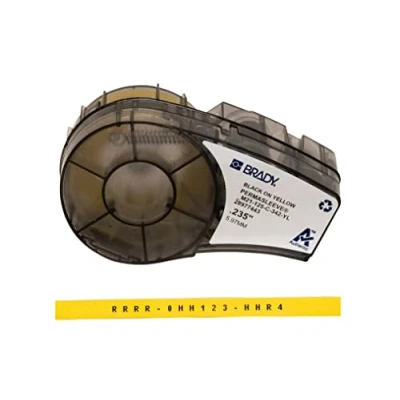 Abbildung von Brady (M21 125 C 342 YL) PermaSleeve Schrumpfschläuche aus Polyolefin für BMP21 PLUS; 6.00 mm x 2.10 m Schwarz auf Gelb