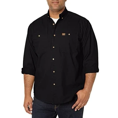 Abbildung von Wrangler Riggs Workwear Herren Logger Twill Long Sleeve Workshirt, schwarz, Groß