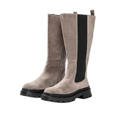 Abbildung von Sheego Weitschaftstiefel &quot;Große Größen&quot;, aus Echtleder, mit Stretcheinsatz