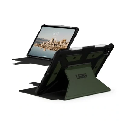 Abbildung von Urban Armor Gear Metropolis SE Case für Apple iPad Air 10.9 Hülle (5. Gen. 2022 / 4. 2020) Pro 11 (2021) [Apple Pencil 2 kompatibel, Sturzfest, Wake/Sleep, Standfunktion] olive