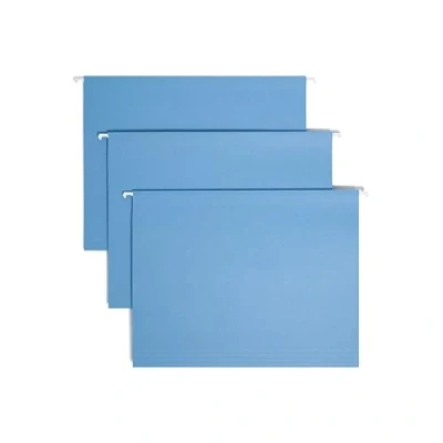 Abbildung von Smead Farbige Hängeregistratur, 1/5 Schnitt, verstellbare Reiter, Briefgröße, blau, 25 Stück pro Box (64060)